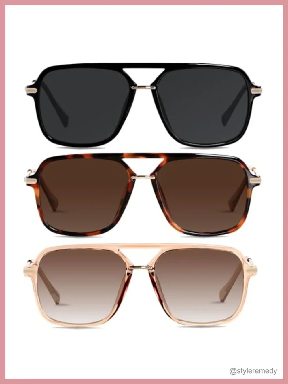 Retro Aviator Sunglasses Polarized Square Pilot Shades Unisex